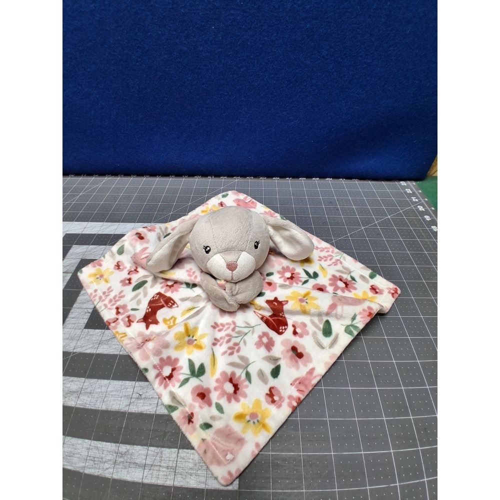 Modern Moments Gerber Bunny Security Blanket Gray Floral Fox Lovey Plush